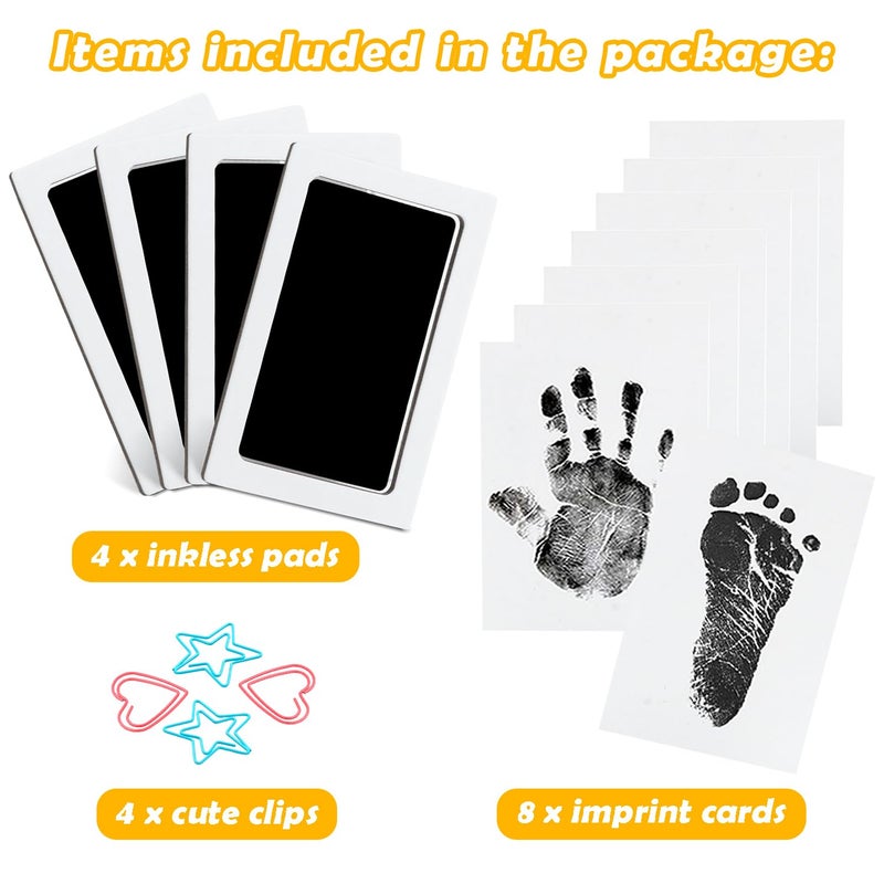 MENGNI 4-Pack Baby Inkless Hand and Footprint Kit Paw Nose Print Kit for Dogs Cats Pets Clean Touch Ink Pad for Baby Pets Newborn Keepsake Mess-Free Ink Pad - Image 2