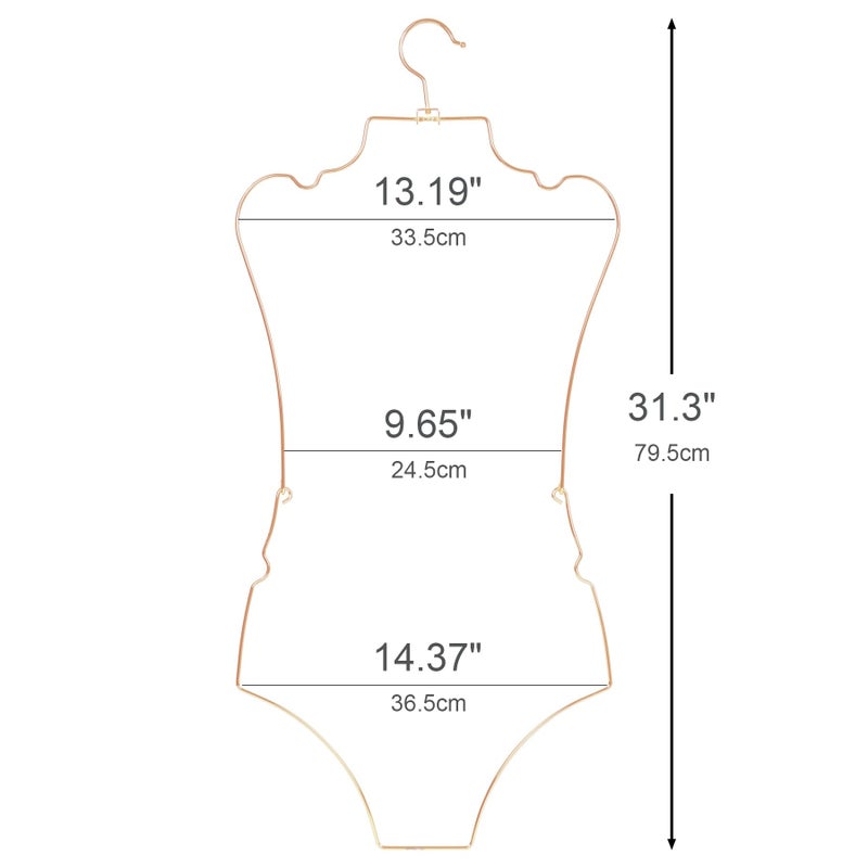 WWN Stylish Body Shape Bikini Hanger Wire Display Set of Ten - Metal Lingerie Hangers for Swimsuits and Bathing Suits Hangers - Showcase and Organize Your Swimwear Collection with Elegance (Gold) - Image 4