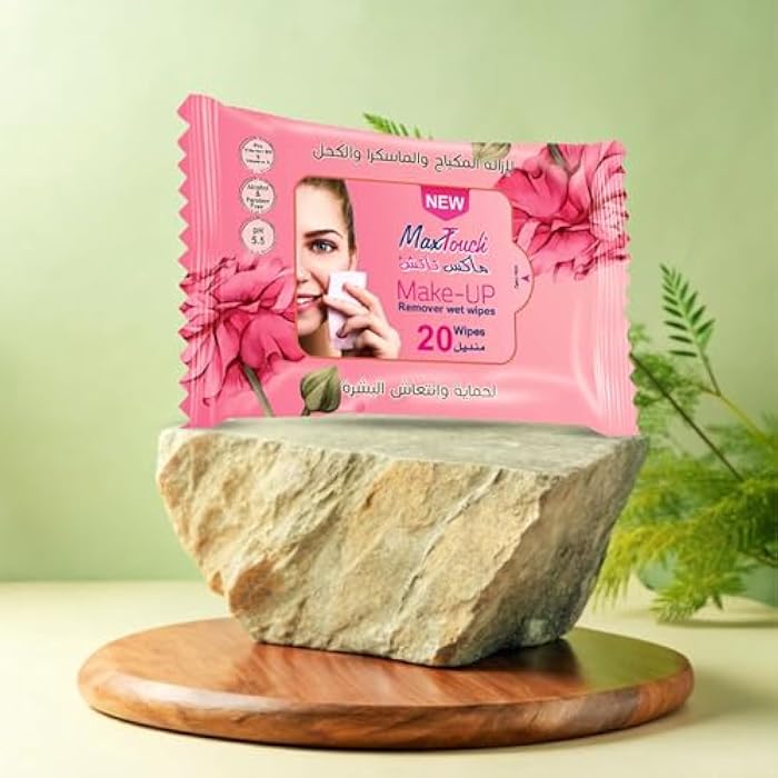 Max Touch Makeup Remover Wipes - 20 Wipes - Image 4