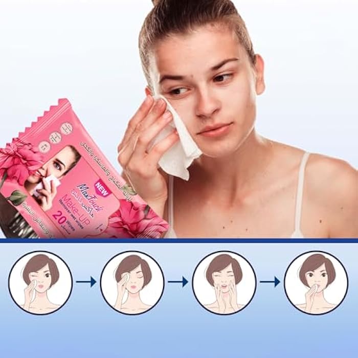 Max Touch Makeup Remover Wipes - 20 Wipes - Image 3