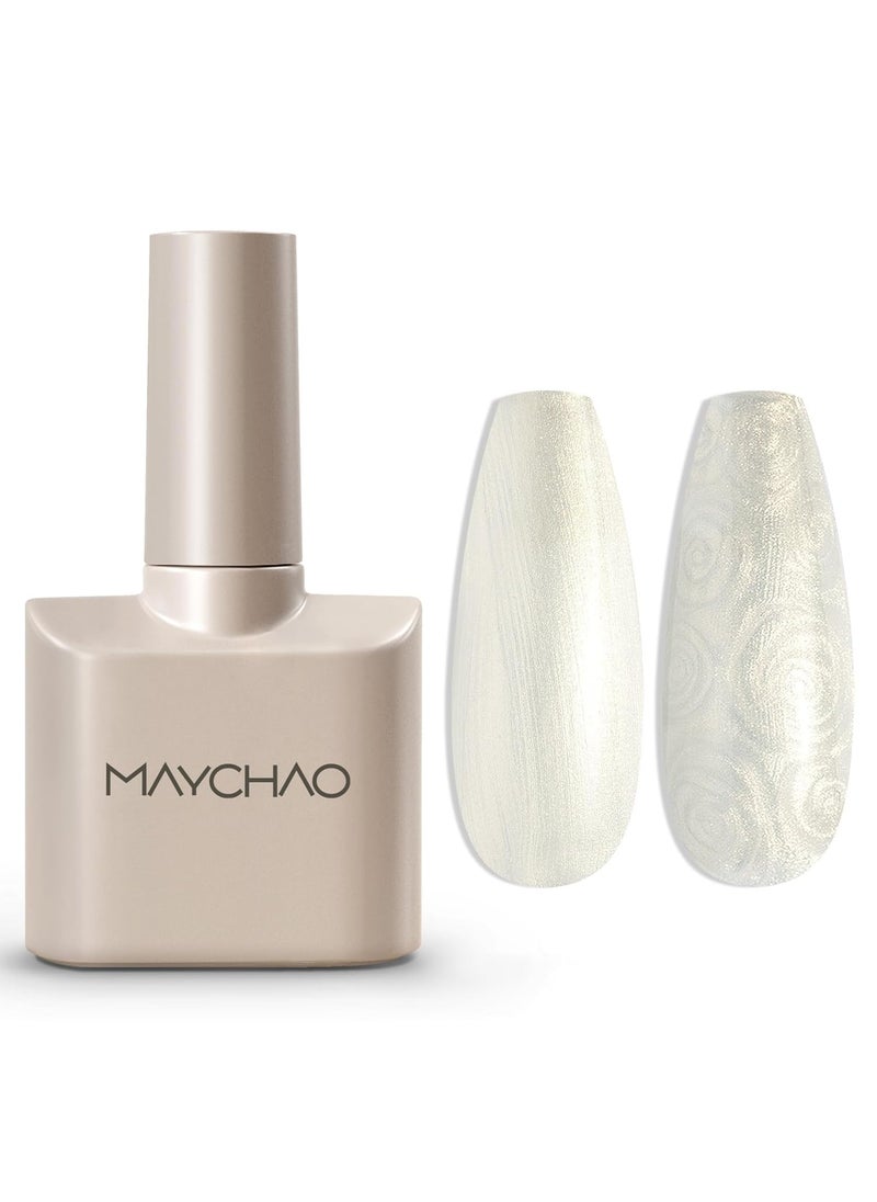MAYCHAO MAYCHAO 15ML Pearl Gel Nail Polish Pearlescent Shell Shimmer Mermaid Aurora Gel Polish Swirl Thread Effect Soak Off UV LED Lamp Curing for Nail Art Manicure Salon DIY at Home, 0.5 OZ 