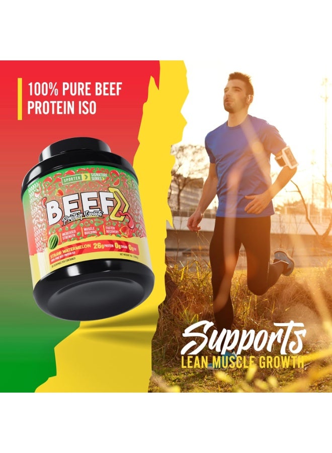 سبورتر بروتين لحم بقري معزول - بنكهة الفراولة والبطيخ، 4 أرطال | مسحوق بروتين لحم بقري مُحلل غني بالأحماض الأمينية ومحتوى عالٍ من البروتين - Image 5