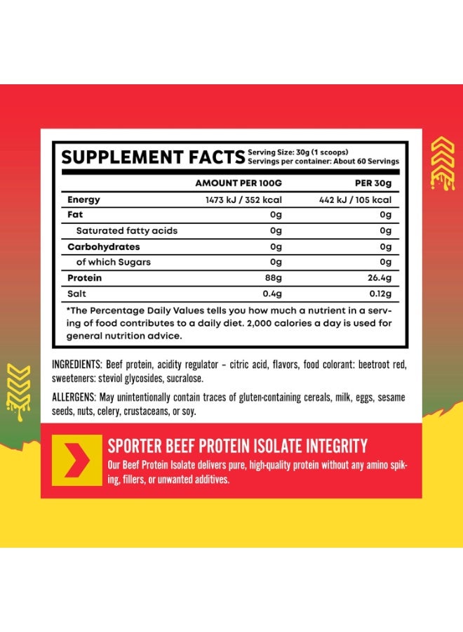 سبورتر بروتين لحم بقري معزول - بنكهة الفراولة والبطيخ، 4 أرطال | مسحوق بروتين لحم بقري مُحلل غني بالأحماض الأمينية ومحتوى عالٍ من البروتين - Image 4