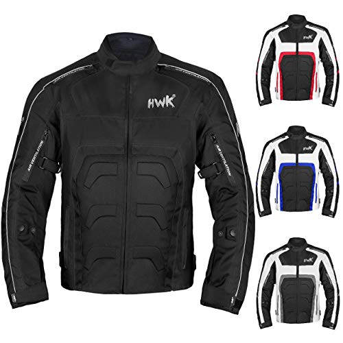 HWK Spyder Motorcycle Jacket for Men with Weather Resistant Cordura Textile Fabric for Enduro Motocross Jacket MEDIUM/BLACK - Image 1