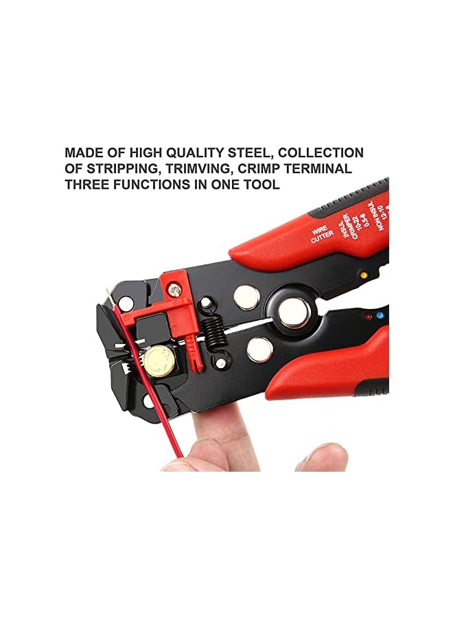 promass Wire Stripper & Cutter, 5 in 1 Self-Adjusting Automatic Strippong Cutting Crimper Pliers Tool - Orange - Image 5