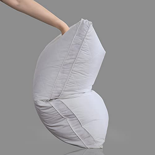 Three Geese Pack of 1 White Goose Feather Polyester Bed Pillows QueenStandard Size Soft 600 Thread Count 100 Cotton Medium FirmSoft Support Surround Fill PolyesterWhite Solid