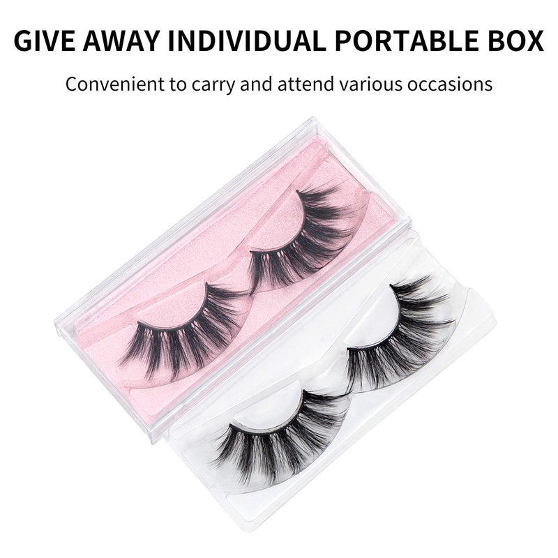 DYSILK False Eyelashes Mink - Strip Lashes 5 Pairs 6D Faux Eyelash Wispy Lashes Cat Eye Fake Eyelashes Natural Look Fluffy Lash Reusable Lash Extension Kit | 004-16.7mm - Image 3