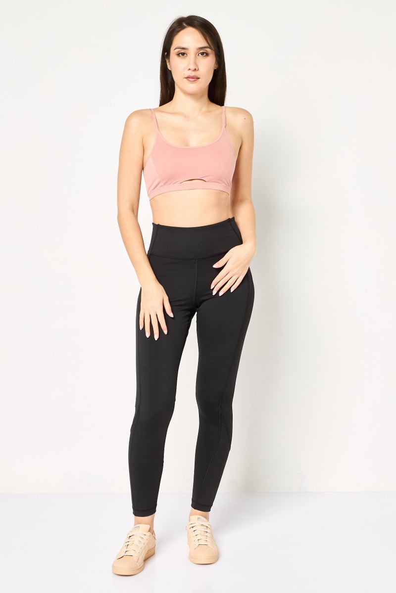 Nike Women Brand Logo Padded Sports Bra, Old Rose - Image 4