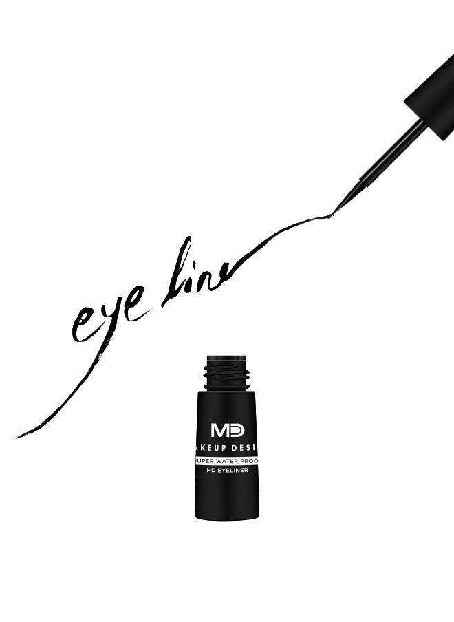 MD MAKE UP DESIGN MD DEEP MATTE Super Waterproof HD Eyeliner, Matte Black, 2.5 ml / 0.08 fl.oz  - Image 4