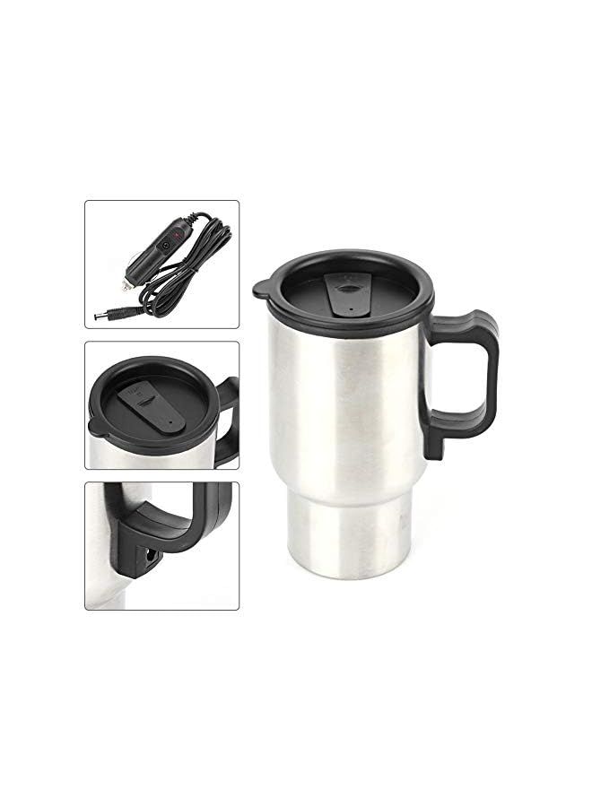 Stainless Steel Car Electric Heating Mug Drinking Cup Travel Kettle Water Boiler for Water Tea Coffee Milk