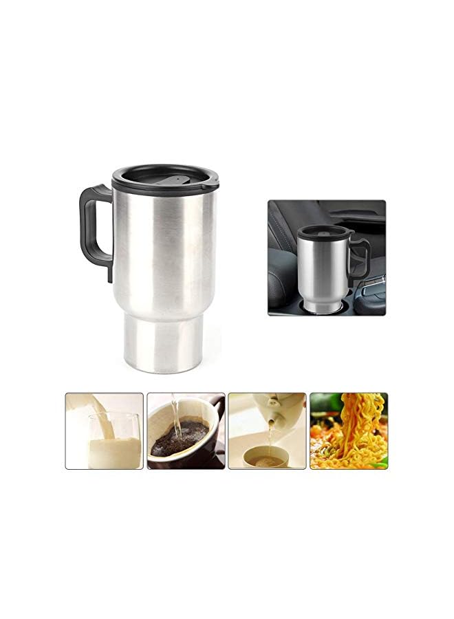 Stainless Steel Car Electric Heating Mug Drinking Cup Travel Kettle Water Boiler for Water Tea Coffee Milk