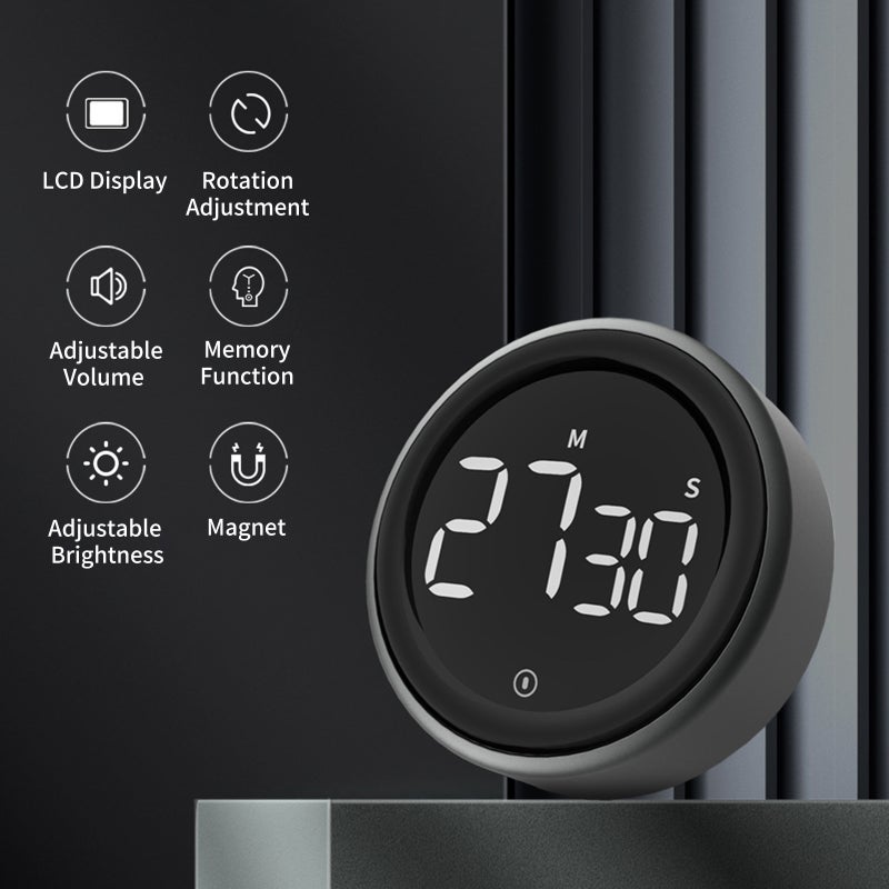 Magnet Kitchen Timer Digital Countdown Timers Loud Alarm Large LCD Display Cooking Timer Clock for Time Management Cooking - Image 4