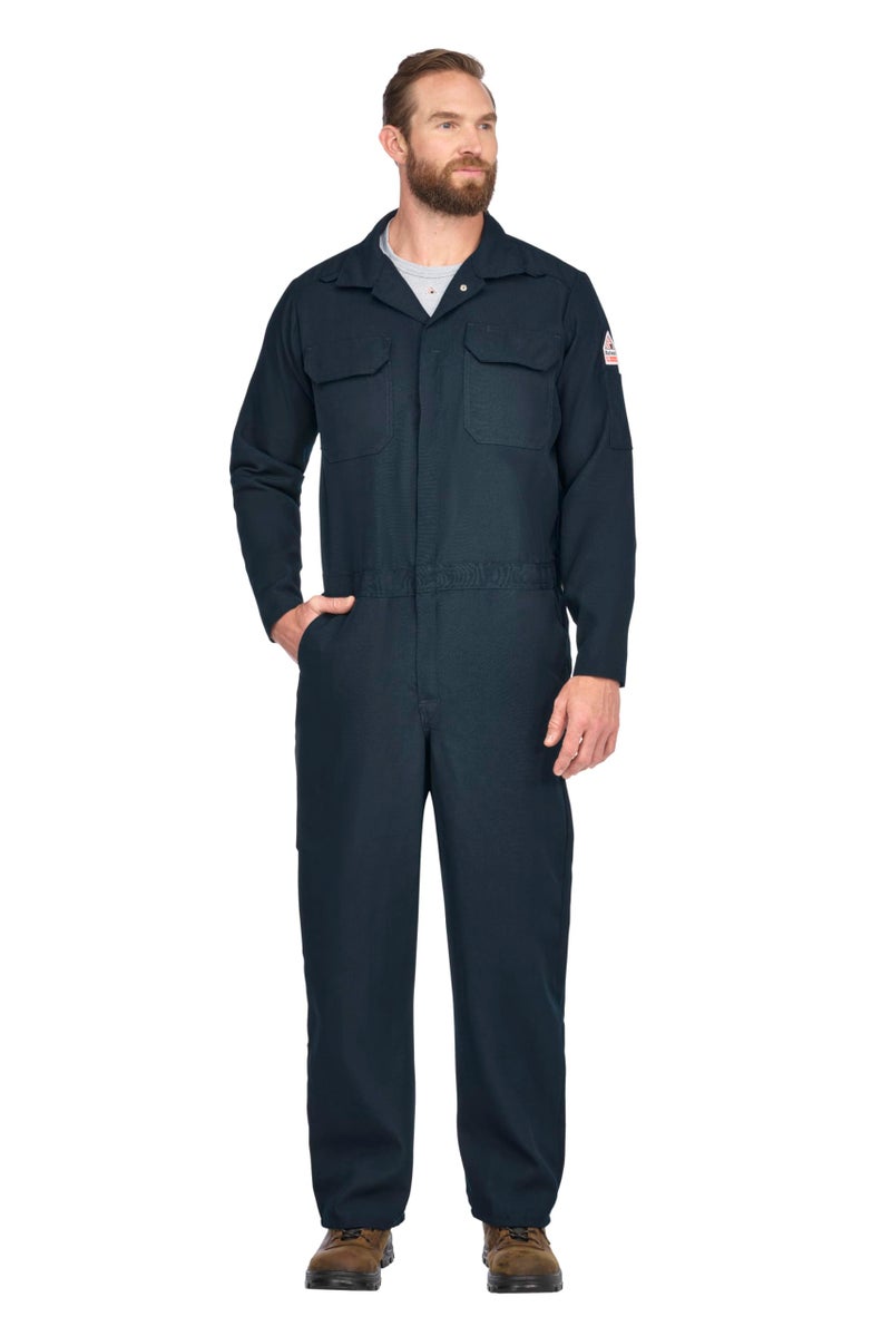 Bulwark Mens Big Tall Flame Resistant 45 oz Nomex IIIA Premium Coverall Navy 48 Long