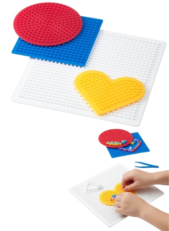 أيكيا طقم أشكال خرز من إيكيا – 4 قوالب بألوان وأشكال مختلفة لتصميم الأعمال الفنية الإبداعية، مناسب للأطفال من عمر 4 سنوات فأكثر، لتنمية المهارات اليدوية والتنسيق البصري، مصنوع من بلاستيك متين وسهل التنظيف - Image 1