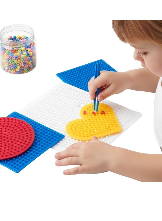 أيكيا طقم أشكال خرز من إيكيا – 4 قوالب بألوان وأشكال مختلفة لتصميم الأعمال الفنية الإبداعية، مناسب للأطفال من عمر 4 سنوات فأكثر، لتنمية المهارات اليدوية والتنسيق البصري، مصنوع من بلاستيك متين وسهل التنظيف - Image 2