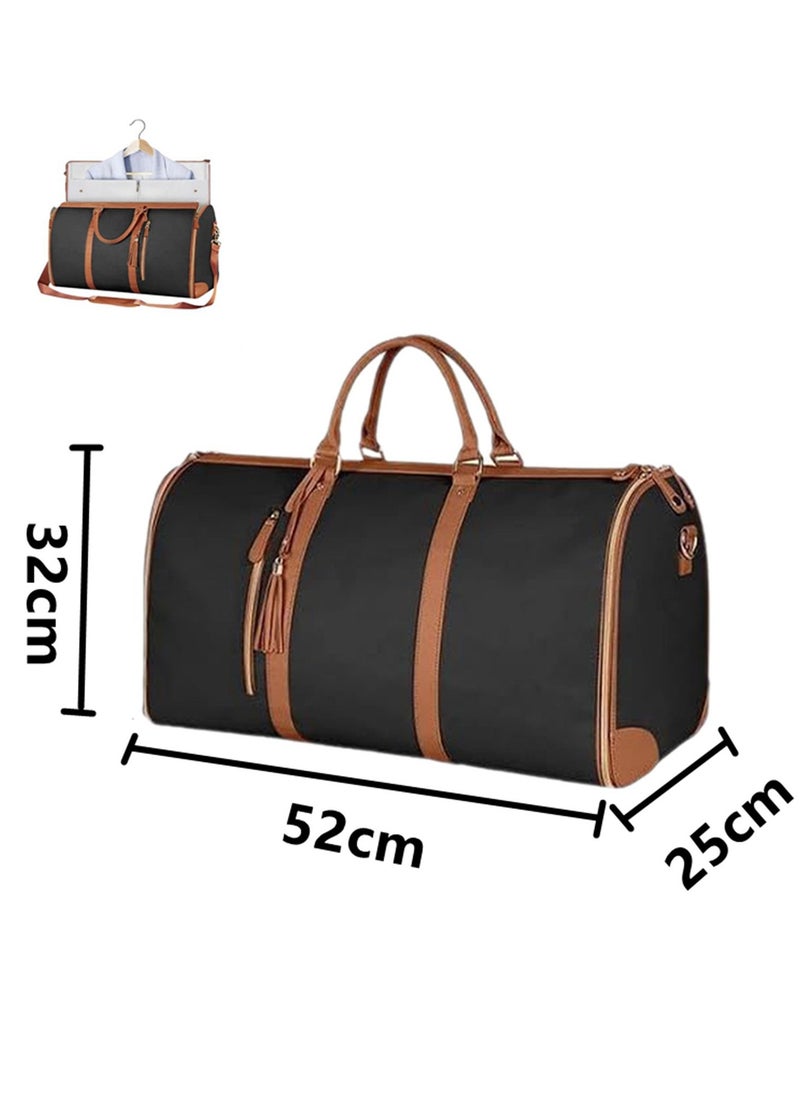 Ayeeb - Travel Duffel Foldable Blazer Cover Suit Bag, Quick Pack Large Carry-on Hand Luggage,Anti-wrinkle Zip Open Waterproof Portable Garment Duffle Baggage for Business Flights Honeymoon Vacation Trip (Rich Black) - Image 1