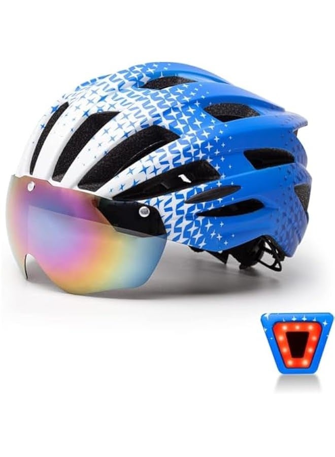 TRASSLE Bike Helmet for Adult Men and Women,Rear LED Light,Detachable Magnetic Goggles, Lightweight with Adjustable Side and Chin Straps - Image 1