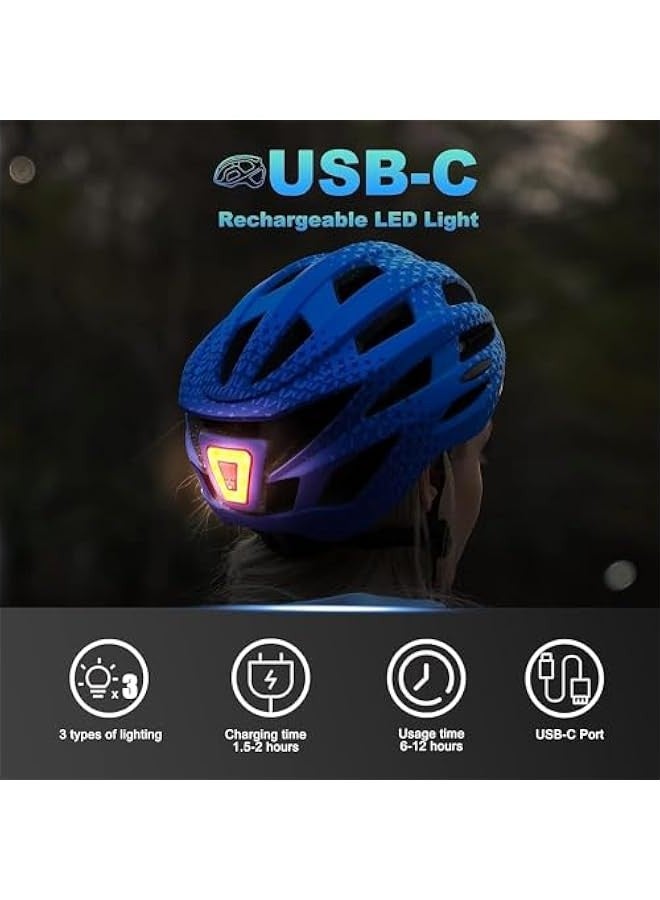 TRASSLE Bike Helmet for Adult Men and Women,Rear LED Light,Detachable Magnetic Goggles, Lightweight with Adjustable Side and Chin Straps - Image 3