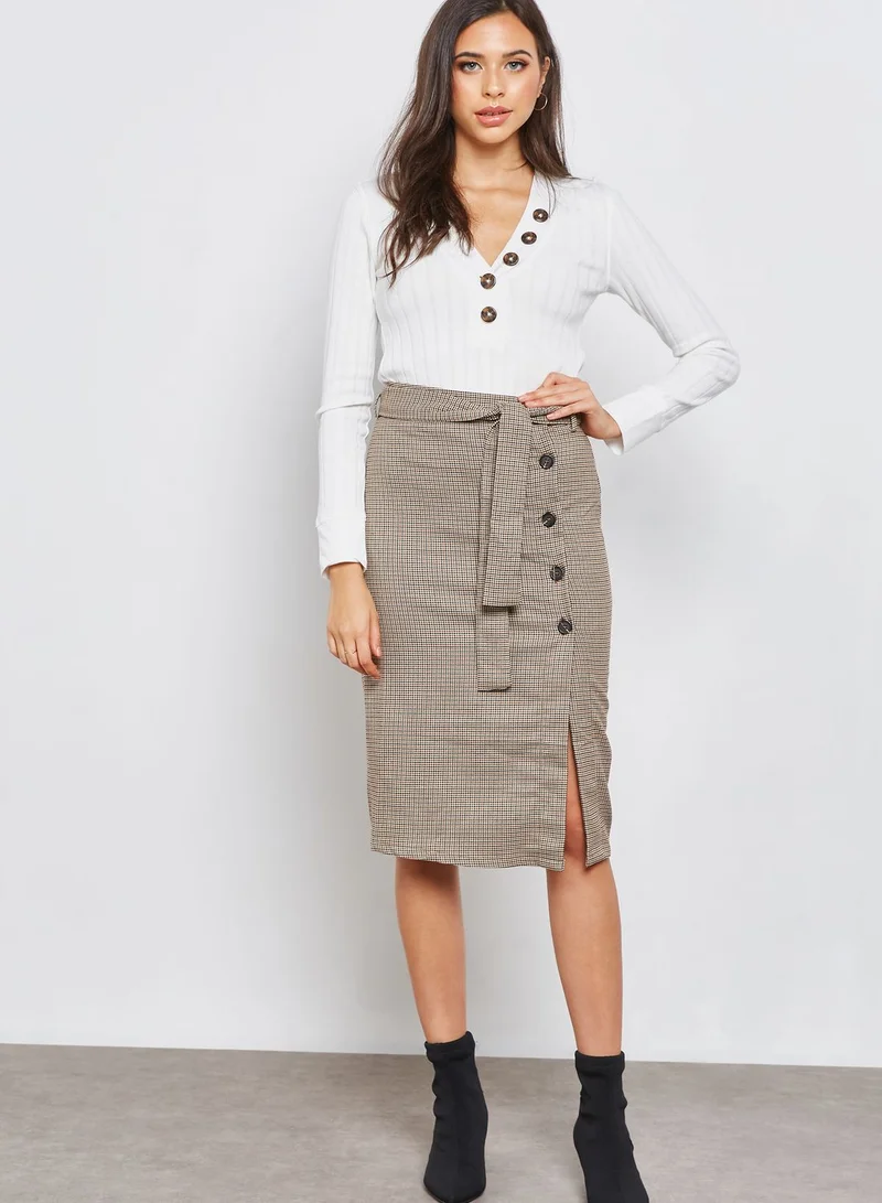FOREVER 21 Houndstooth Plaid Skirt