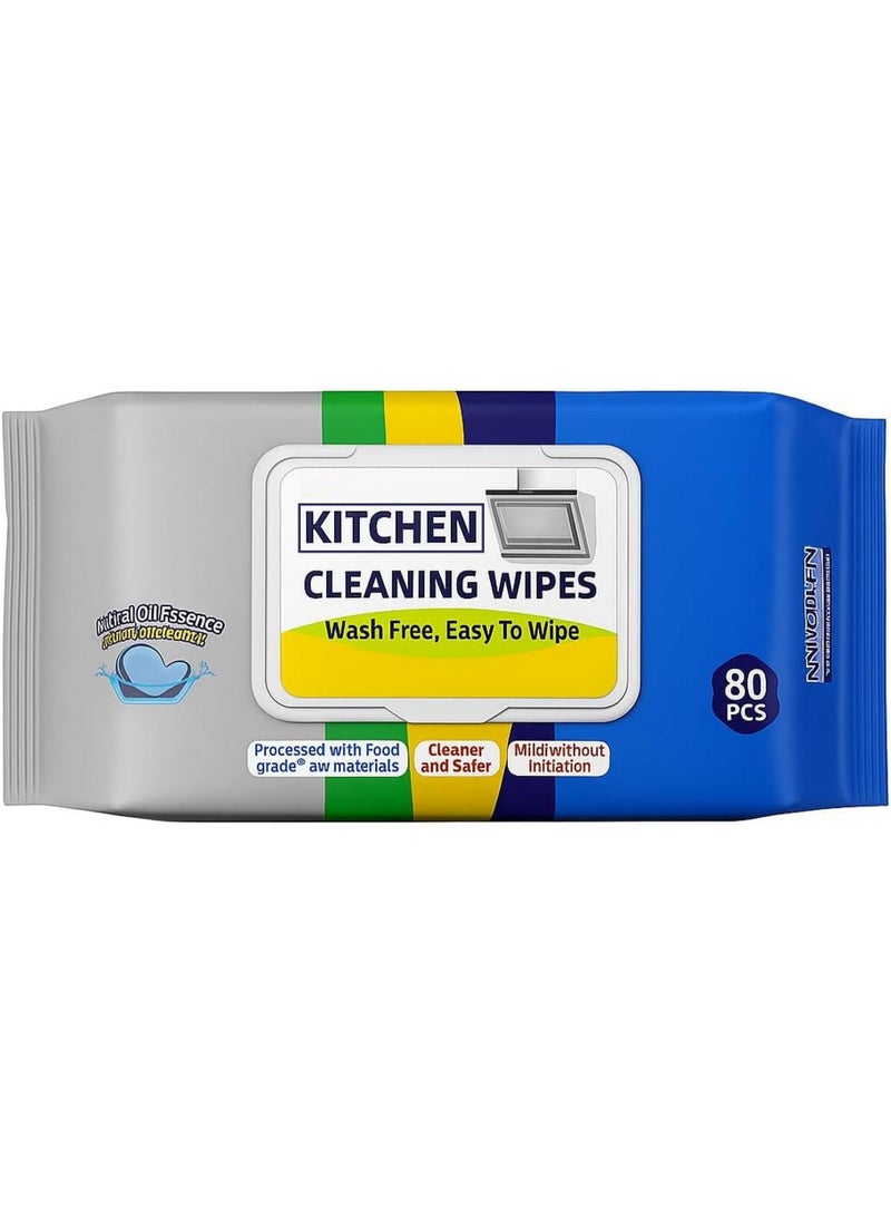Kitchen Cleaning Wet Wipes Coconut Oil Essence 80 Wipes Pack - Image 1