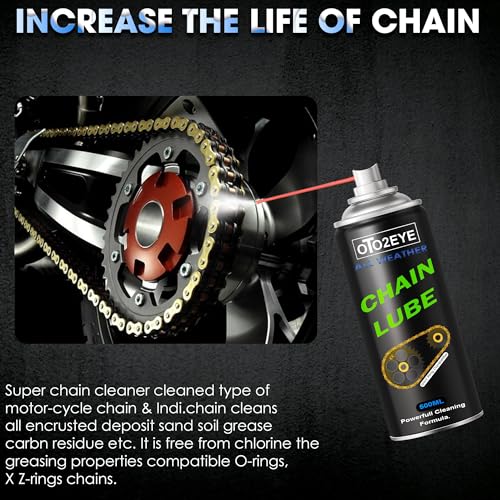 OTO2EYE Bike Chain Lube with Chain Cleaning Brush for Motorcycle and Bicycle (500ml) - Image 2