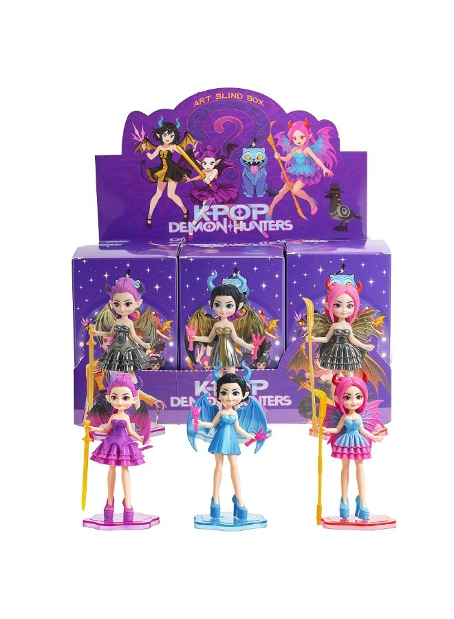 عام كبوب شيطان الصيادين 6 أعمى مربع الدمى ، لطيف دمية اللعب ، يدوية الصنع الحلي ، هدايا للعائلة والأصدقاء - Image 1