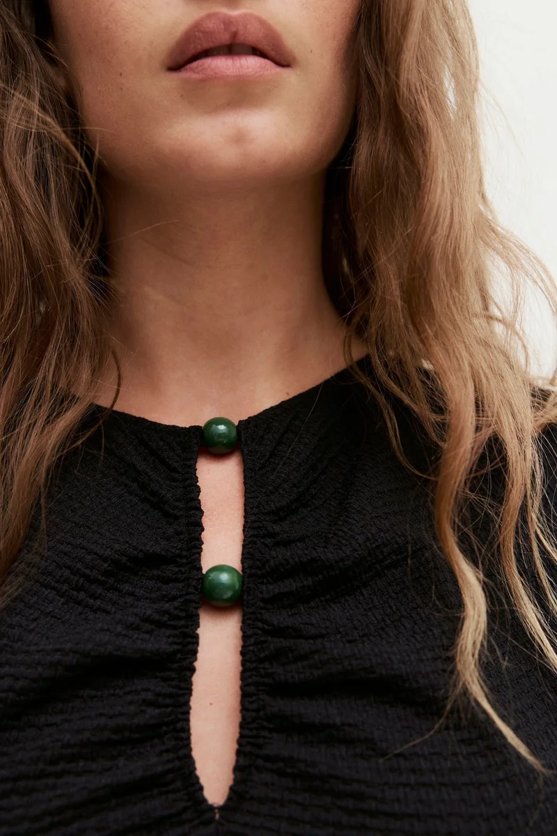 H&M Bead-detail ruched top