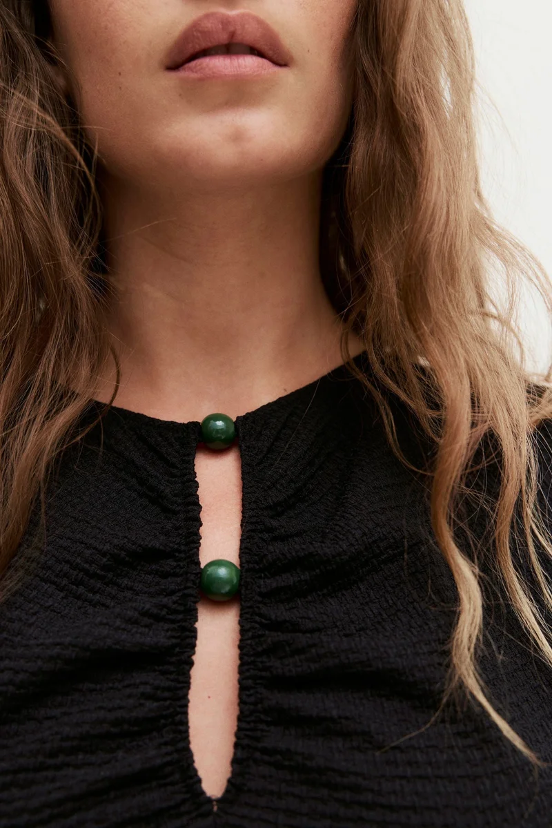 H&M Bead-detail ruched top