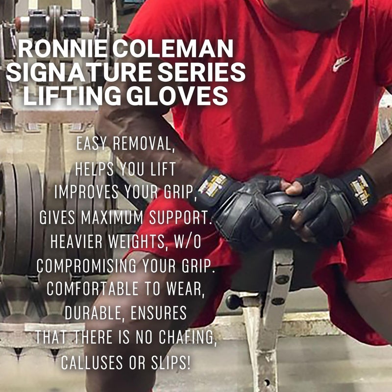 Schiek Ronnie Coleman Signature Series Lifting Gloves - Weight Lifting Grip Gloves (XS) - Image 4