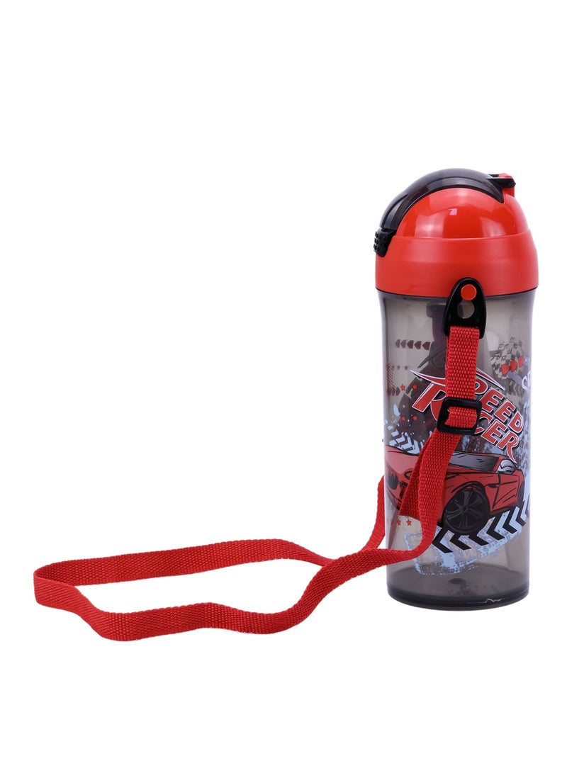 Herevin 610ml Speed Racer Printed School Bottle with Straw - BPA-Free Water Bottle Made from PP, TPE, Silicone & Stainless Steel – Leak-Proof & Durable Sipper Bottle for Kids - Image 3