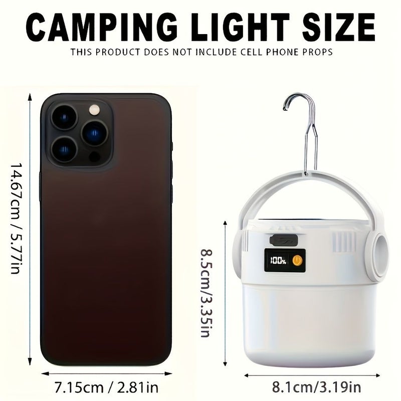 White 2 in 1 Solar and USB Rechargeable Camping Lantern Ultra Bright LED Portable Hanging Light - Image 4