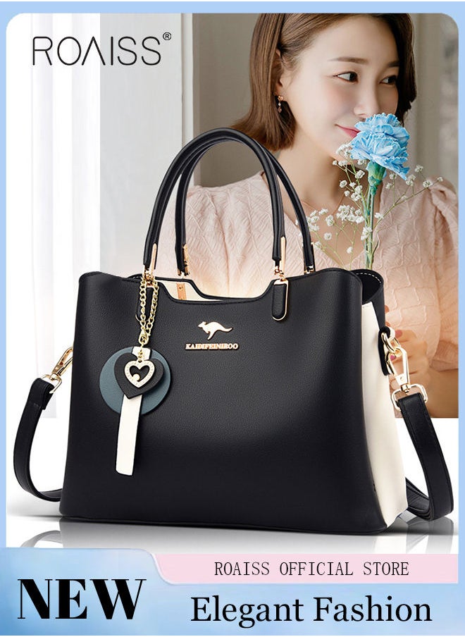 roaiss - Leather Women Shoulder Bag Women's Handbag Elegant Patent Leather Bag Waterproof Handbag Shoulder Bag Women Large Capacity Bag - Image 1