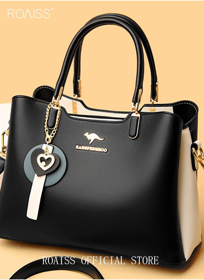 roaiss - Leather Women Shoulder Bag Women's Handbag Elegant Patent Leather Bag Waterproof Handbag Shoulder Bag Women Large Capacity Bag - Image 1