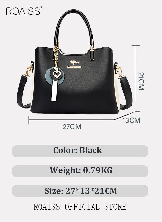 roaiss - Leather Women Shoulder Bag Women's Handbag Elegant Patent Leather Bag Waterproof Handbag Shoulder Bag Women Large Capacity Bag - Image 1