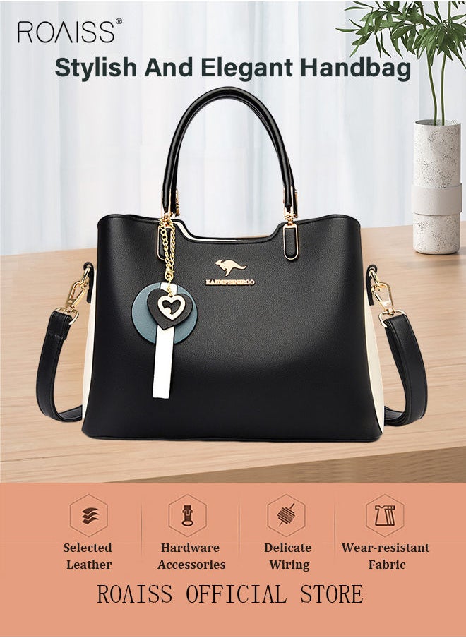 roaiss - Leather Women Shoulder Bag Women's Handbag Elegant Patent Leather Bag Waterproof Handbag Shoulder Bag Women Large Capacity Bag - Image 1