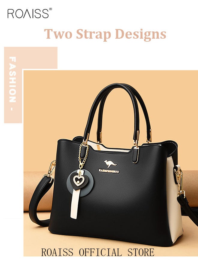 roaiss - Leather Women Shoulder Bag Women's Handbag Elegant Patent Leather Bag Waterproof Handbag Shoulder Bag Women Large Capacity Bag - Image 1