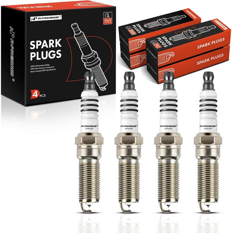 A-Premium شمعات احتراق إيريديوم بلاتينية من A-Premium - عبوة من 4 - Image 1