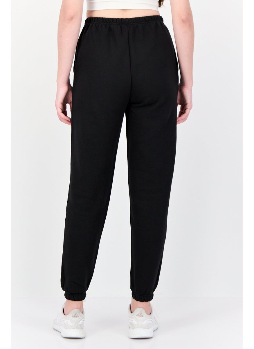 Reebok Women Sportswear Fit Drawstring Outdoor Sweatpants, Black  - Image 2