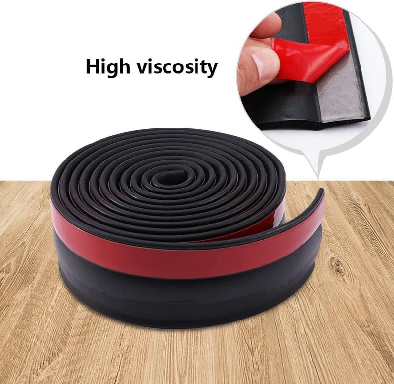 Vichip Silicon Door Bottom Sealing Strip Self Adhesive Door Gap Filler Rubber Door Bottom Sealing Strip Guard Protector from Cockroach Insect Bugs Air Dust Black - Image 2