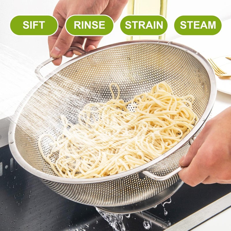 Gulex Colander Stainless Steel 3-Quart, Strainer for Kitchen Food, Dishwasher Safe - Image 5