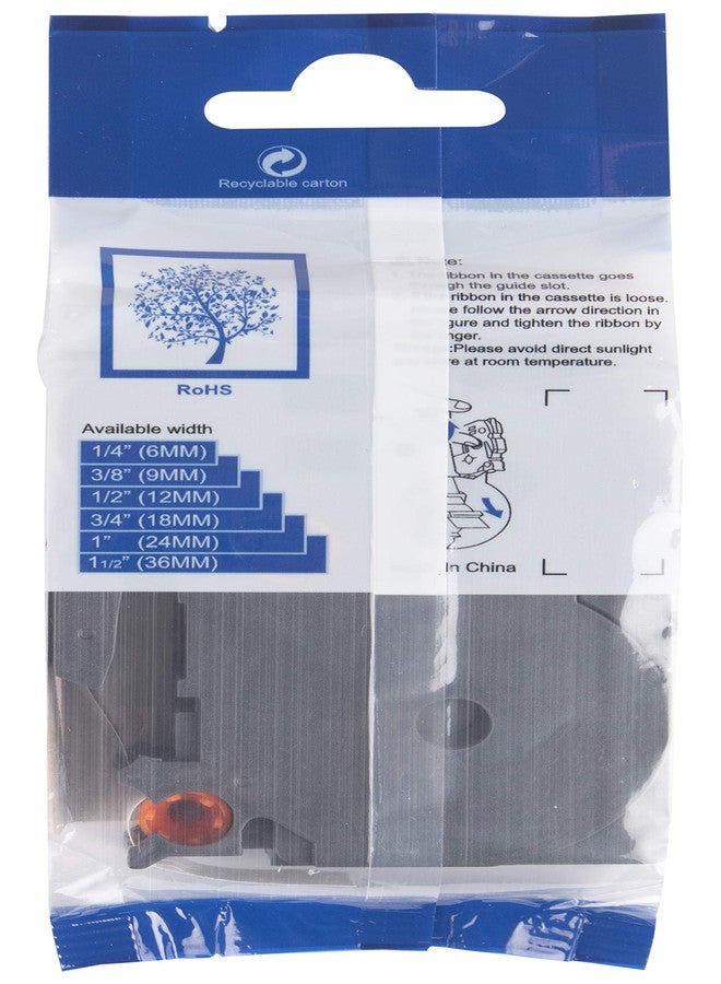 كومباتيبل متوافق مع شريط TZE 231 أسود على أبيض - 12 مم (عبوة من 5 قطع) - Image 3