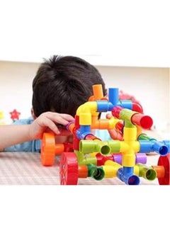 The Plastic Pipes and Elbows Construction Set is a multi-coloured STEM educational toy