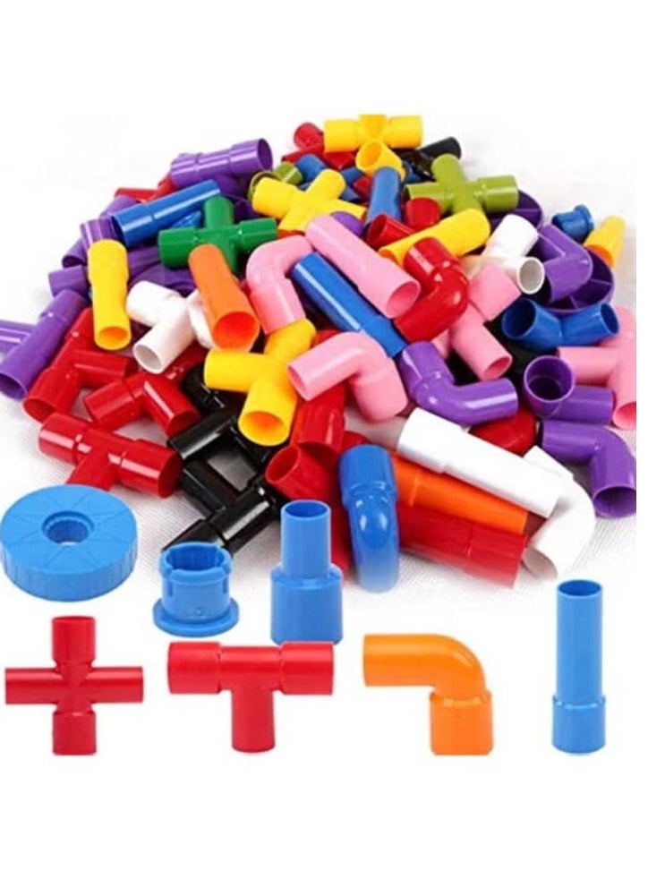 Generic - The Plastic Pipes and Elbows Construction Set is a multi-coloured STEM educational toy - Image 1