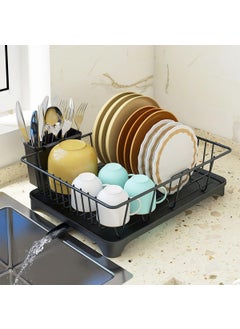 SUPVOX Supvox® Dish Drying Rack - Metal Large Capacity Dish Drainer Basket with Cutlery Holder & Drainage Spout, Kitchen Multifunction Dish Drying Rack Cup Drying Rack for Dishes, Knives, Spoons, and Forks  - Image 1
