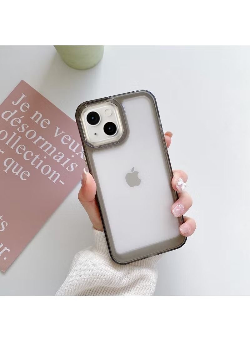 إيف جراب iPhone 14 مقاس 6.1 بوصة مضاد للاصفرار عسكري صلب مضاد للانفجار من الخلف جراب شفاف رفيع للغاية مضاد للسقوط مضاد للصدمات مضاد للخدش متوافق مع iPhone 14 غطاء رمادي شفاف رمادي - Image 3