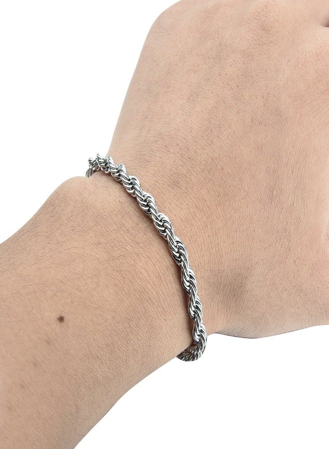 HolyFast Twist Chain Bracelets 4 mm 9 Inches - Stainless Steel Rope Jewelry for Men & Women - Image 5