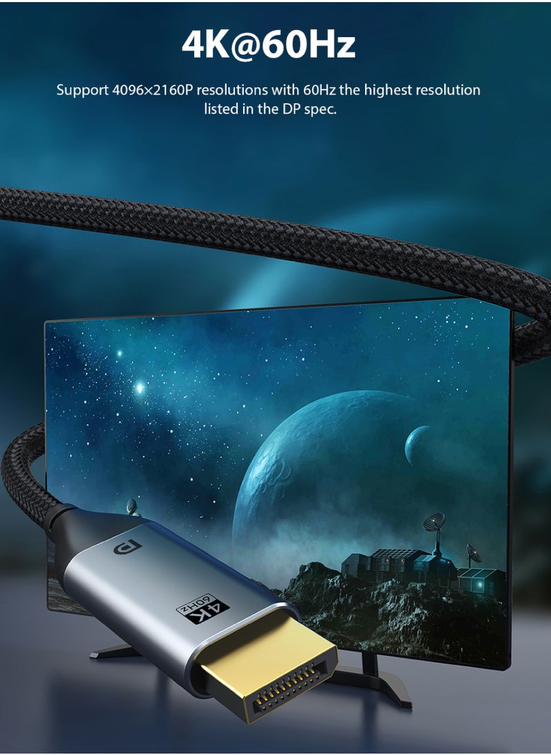 USB-C to Display 4K Cable, USB 3.1 Type C Thunderbolt 3 to HDMI 4K Ultra HD 60Hz, (4096×2160) Adapter, 4K High Dynamic Range (HDR), 3D visual effect