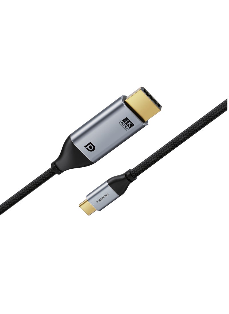 USB-C to Display 4K Cable, USB 3.1 Type C Thunderbolt 3 to HDMI 4K Ultra HD 60Hz, (4096×2160) Adapter, 4K High Dynamic Range (HDR), 3D visual effect