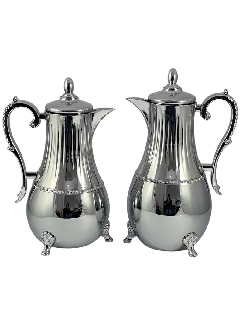 Home Maker Flask 0.75L/1L 2-Piece Set - Stainless Steel Silver - Image 2