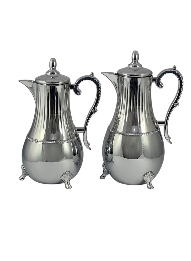Home Maker Flask 0.75L/1L 2-Piece Set - Stainless Steel Silver - Image 3